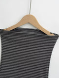 Purpdrank  Sexy Contrast color Striped Strapless Rib Knitted Bow Tank Top Women Skinny Crop Top Stretch Camisole 4 colors oatmeal gray