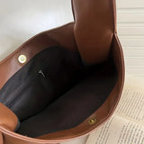 Purpdrank  Fashionable Minimalist Retro Shoulder Bag  PU Leather Handbag Casual Commuting Trend Large Capacity Tote Bag
