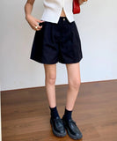Purpdrank  Summer Vintage Women's Cargo Wide Leg Shorts Pocket 2025 New High Waist Solid Casual Loose A-line Short Pants Female