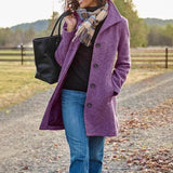 Purpdrank  Autumn Winter Popular Jackets Thickened Woolen Blends Women's Coat Mid-length Coat Wool