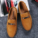 Purpdrank  Suede Leather Men Casual Shoes Simple Mens Designer Loafers Moccasins Slip on Driving Shoes Business Flats Ultra-light Lazy Shoe