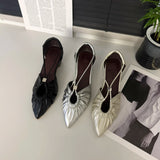 Purpdrank  Designer New 2025 Women Heeled Sandals Sexy Ponited Toe Chunky Shoes Summer Dress Party Luxury Woman Brand Pumps Sandalias Mujer