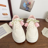 Purpdrank  Women's Thick Bottom Sneakers Floral Design Breathable Sports Flat Shoes Korean Style Spring Summer Autumn Seasonal New Arrival