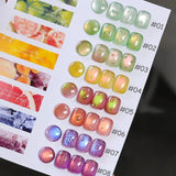 Purpdrank  12ML 12-Color Pink Water Gold Cat Eye Ocean Bubble Glass Beads Gel Nail Polish New Style Spring Nails Summer Nail Pink Nails