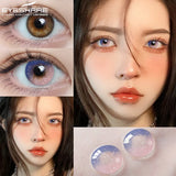 Purpdrank  1 Pair Cosplay Contact Lenses for Eyes Colored Fashion Pink Contacts Lens Purple Cosmetic Pupil Yearly Contact Lenses