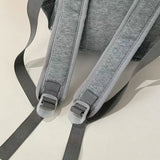 Purpdrank  New Striped Rabbit Ear Backpack Fashion Women Simple Versatile Grey Casual Travel School Bag Large Capacity Commuting Backpack