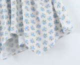 Purpdrank  Sexy White Blue Flower Print Ruffle Strap Mini Dress V neck Ruched Elastic Chest Corset Sleeveless Short Tank Robe Holiday Woman