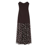 Purpdrank  Summer of The New Versatile Temperament Polka Dot Splicing Tube Top Dress Is Super Fairy