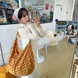 Purpdrank  Colorful Plaid Shoulder Bags for Women Large Capacity Portable Ladies Tote Underarm Bag Travel Outdoor Female Casual Handbags