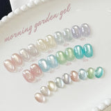 Purpdrank  4-Color Spring Summer Nails Ice Transparent Blue Glass Bead Cat Eye Gel Nail Polish Popular Whitening Versatile Upgrade Gel