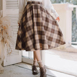 Purpdrank - New Autumn/Winter Sweet Skirt Women Vintage Plaid Woolen Woven Skirts High Quality Vintage Elegant Skirt Female