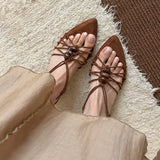 Purpdrank   New Fashion Cow Leather Concise Summer Shoes Stiletto Heels Slingback Dating Casual Elegant Party Modern Women Sandals