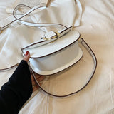 Purpdrank  Famous Brand Saddle Shoulder Bags For Women Golden Hardware Solid Color PU Crossbody Bag New Luxury Designer Handbags