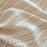 Purpdrank  Washed Cotton Color Woven Jacquard Bedding Set Duvet Cover Linen Fitted Sheet Pillowcases Home Textile