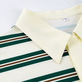Purpdrank   Spring New Women's Oversized Striped Polo Shirt Long Sleeve Half Button Collared Casual Top Retro Commute Streetwear