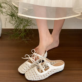 Purpdrank  Summers Cover Toe Weave Women Slippers Elegant Comfortable Slip On Slingback Mules Slides Shoes