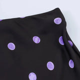 Purpdrank  5 colors Spring Summer Women Elastic High Waist Polka Dot Satin Skirt Mid Long A-line Skirts Femme