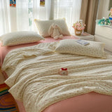 Purpdrank  Summer Quilt Four Piece Set Floral Printed Soft Bedroom Decor Bedding Set Summer Quilt Bed Sheet With Pillowcases Home Textiles