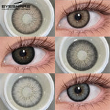 Purpdrank  1 Pair Fashion Colored Contact Lenses Popular Natural Gray Brown Beauty Pupils Black Eyes Lens Yearly Blue Eyes Contact
