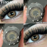Purpdrank  1 Pair Yearly New Korean Natural Lenses Color Contact Lenses Eyes Black Beautiful Pupil Brown Eye Contacts Cosmetic Len