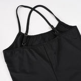 Purpdrank  Sporty Activewear Contrast Color Rompers Sets Women 2025 Sexy Slim 2 Piece Sets Slash Neck Camis Tops Sleeveless Playsuits Y2K