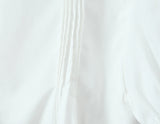 Purpdrank  Stylish White Spliced Lace Short Puff Sleeve Shirt Women Peter Pan Collar Bow Hem Loose Crop Tops