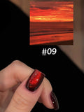 Purpdrank  12ML 10-Color Blue Series Blue Eyes Star Sea Cat Eye Gel Nail Polish New Summer Flash Lamp Cat Eye Nail Polish Nail Art