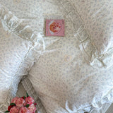 Purpdrank  Korean Princess Style Lace Ruffles Floral Bedding Set 100% Cotton Duvet Cover Bed Sheet/Fitted Sheet/Bed Skirt Pillowcases 3/4Pc