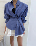 Purpdrank  Vintage Plaid Shirts Women Harajuku Pleated Patchwork Blouses Ladies Streetwear Korean Bandage Long Sleeve Casual Design Tops