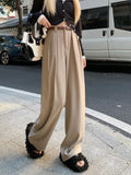 Purpdrank  High Quality Wide Leg Pants Women Streetwear Black Baggy Suit Pants Summer Korean High Waist Casual All Match Straight Trousers