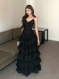 Purpdrank  French Sweet Elegant Women Dresses Vintage Design Irregular Strap Evening Dress Fashion Female Puffy Korean Popular Long Dresses