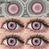 Purpdrank  1 Pair Halloween Contact Lenses Cosplay Color Contact Lenses for Eyes Anime Red Lenses Pink Lenses Gray Pupils Lens