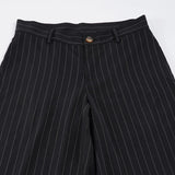 Purpdrank  Wide Leg Pants for Women High Waist Striped Print Long Pants Spring Fashion Loose Casual Trousers Office Streetwear