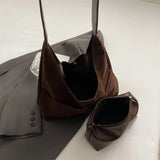Purpdrank  2-IN-1 Underarm Shoulder Bag Sets For Women Faux Suede Multi Pockets Large Capacity Shopper Tote Bag 2025 Latest Handbags