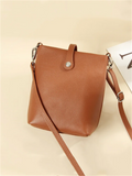 Purpdrank  New Women's Buet Bag Top Layer Cowhide Leather Satchel Single oulder Crossbody Bag Litchi ain  Small Bag