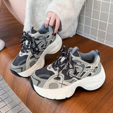 Purpdrank  Fashion Platform Women's Sneakers 2025 Spring Lace-Up Thick Bottom Vulcanize Shoes Woman Comfort Breathable Sports Shoes Ladies