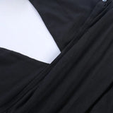 Purpdrank  Women's Sexy Black Halter Neck Bodycon Mini Dress Rhinestone Detail Cut Out Ruched Party Dress
