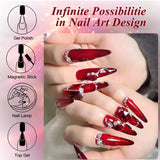 Purpdrank  10ML Red Wine Cat Magnetic Gel Nail Polish Glitter Semi Permanant Soak Off UV LED Gel Varnish For Manicure DIY Nail Supplies