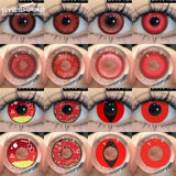 Purpdrank  Halloween Red Contact Lenses 2PCS Crazy Style Coplay Color Contact Lenses for Eyes Anime Accessories Red Beauty Lenses
