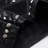 Purpdrank  Sexy Rivet Pu Leather Shorts Locomotive Style Slim Low-Waisted Shorts Women Summer Fashion Punk Style Streettwear Ladies
