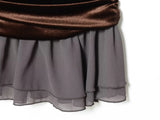 Purpdrank  European-style new women's fashion versatile elegant velvet patchwork layered sleeveless short dress