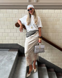 Purpdrank  Lace Patchwork Long Skirt Women Elegant Solid Waist Cinching Mid-length Bottom Lady 2026 Fashion Party Daily Street Skirts