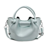 Purpdrank  Luxury Fold Drawstring Bucket Bag Korean Style PU Leather Crossbody Bag Simple Design with Inner Bag Women Satchels for Women