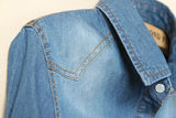 Purpdrank  Countryside Sleeve Denim Small Camisole Short Jacket for Women Plus Size Small Shawl Washed Shirt