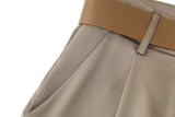 Purpdrank  European and American style 2025 new silk satin texture belted high-waisted casual wide-leg pants, fashionable and versatile flo