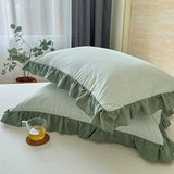 Purpdrank  Cotton Lace Pillow Cover One Pair 48x74cm Pillow Core Inner Liner Washable Bedroom Decoration Pillow Case Bedding Accessories