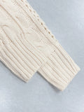 Purpdrank  Autumn and Winter 2025 New Fried Dough Twists Pattern Button Cardigan Sweater Coat Women