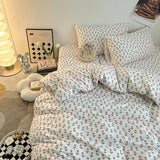 Purpdrank  Fresh Style Bedding Set 100% Cotton Bed Linen Set for Home постельное бельё набор Soft Duvet Cover Pillowcase with Bedsheets