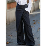 Purpdrank  Office Lady Suit Pants New Fashion High Waisted Wide Leg Floor-Length Urban Casual Commute Trousers For Women