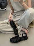 Purpdrank  Retro Hollow Lace-up Low Heel Pumps Women Fashion Roman Style Brand Designer Shoes Comfortable Round Toe Back Strap Casual Shoes